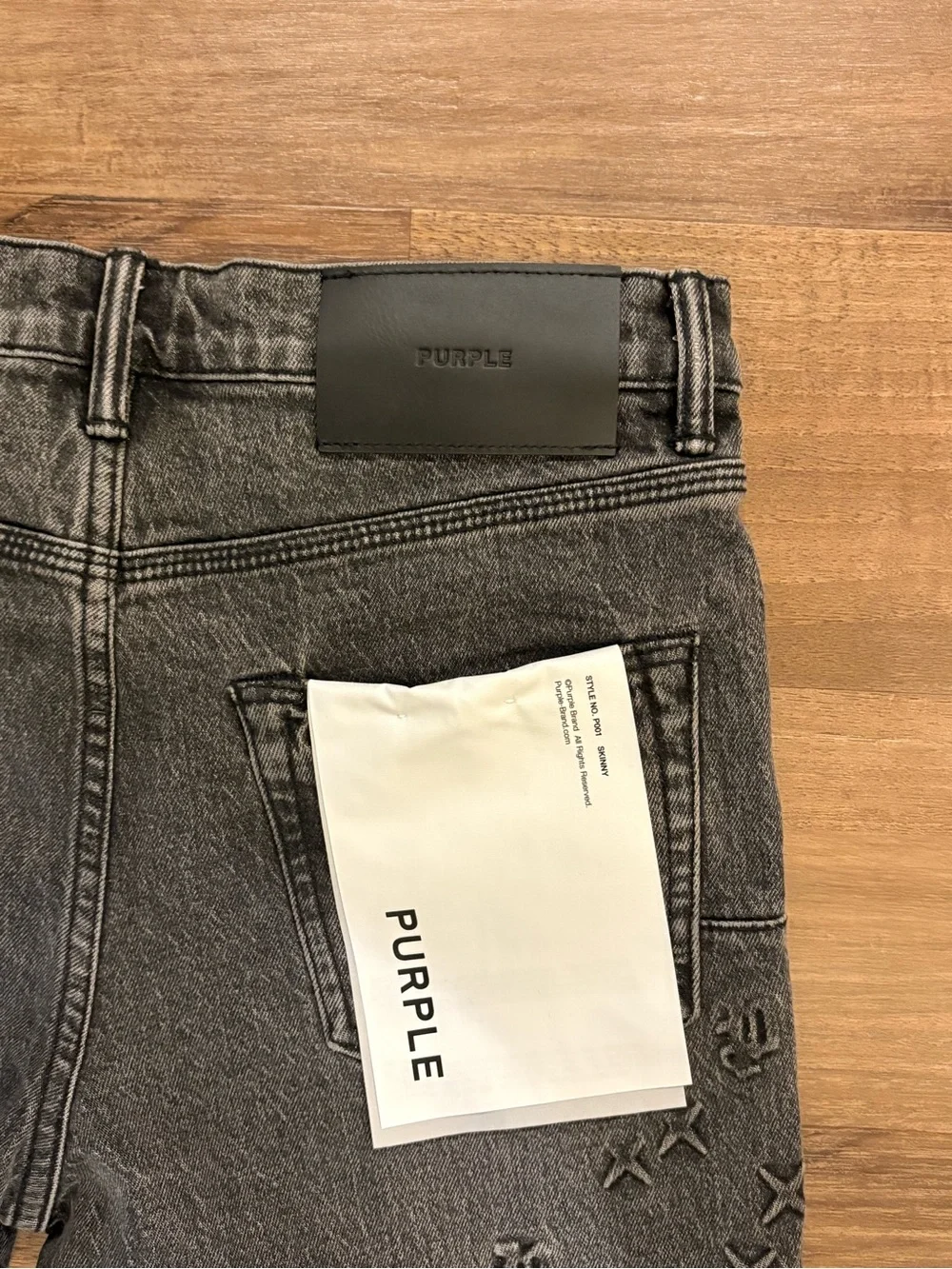 Purple Brand Charcoal Gray Embroidered Skinny Jeans - Men
